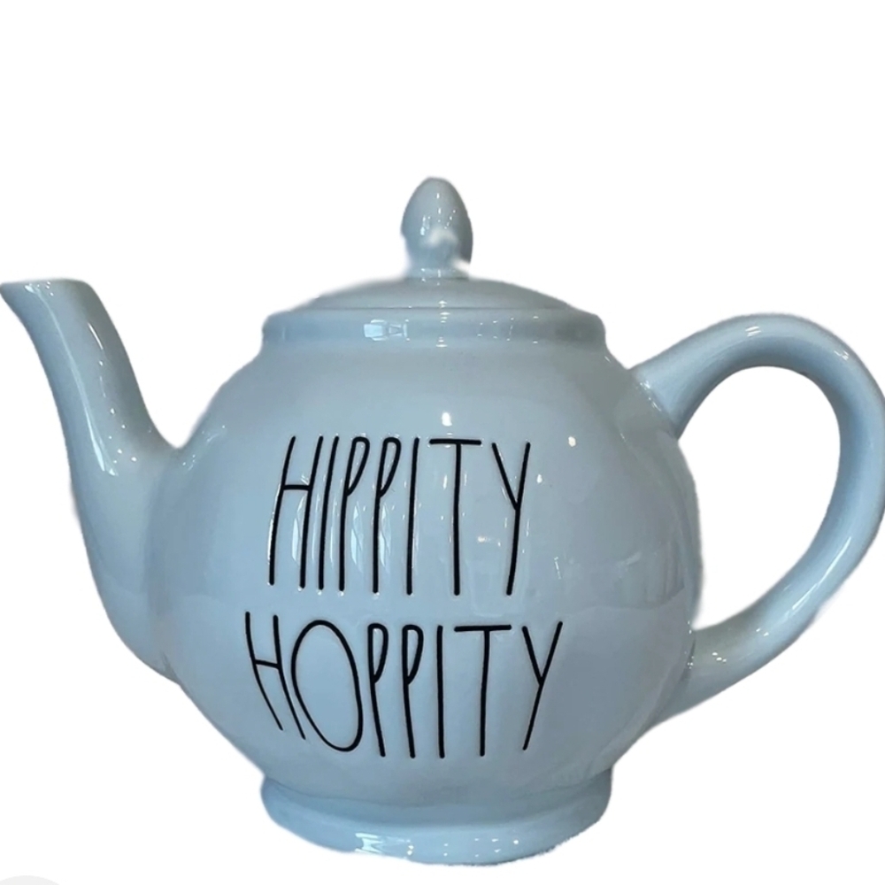 Rae Dunn Artisan Collection Hippity Hoppity Blue Teapot